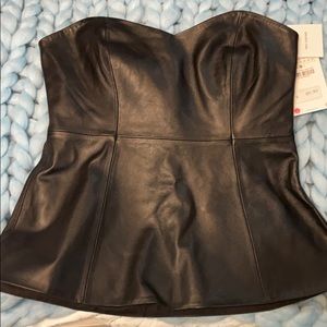 leather black bustiers top